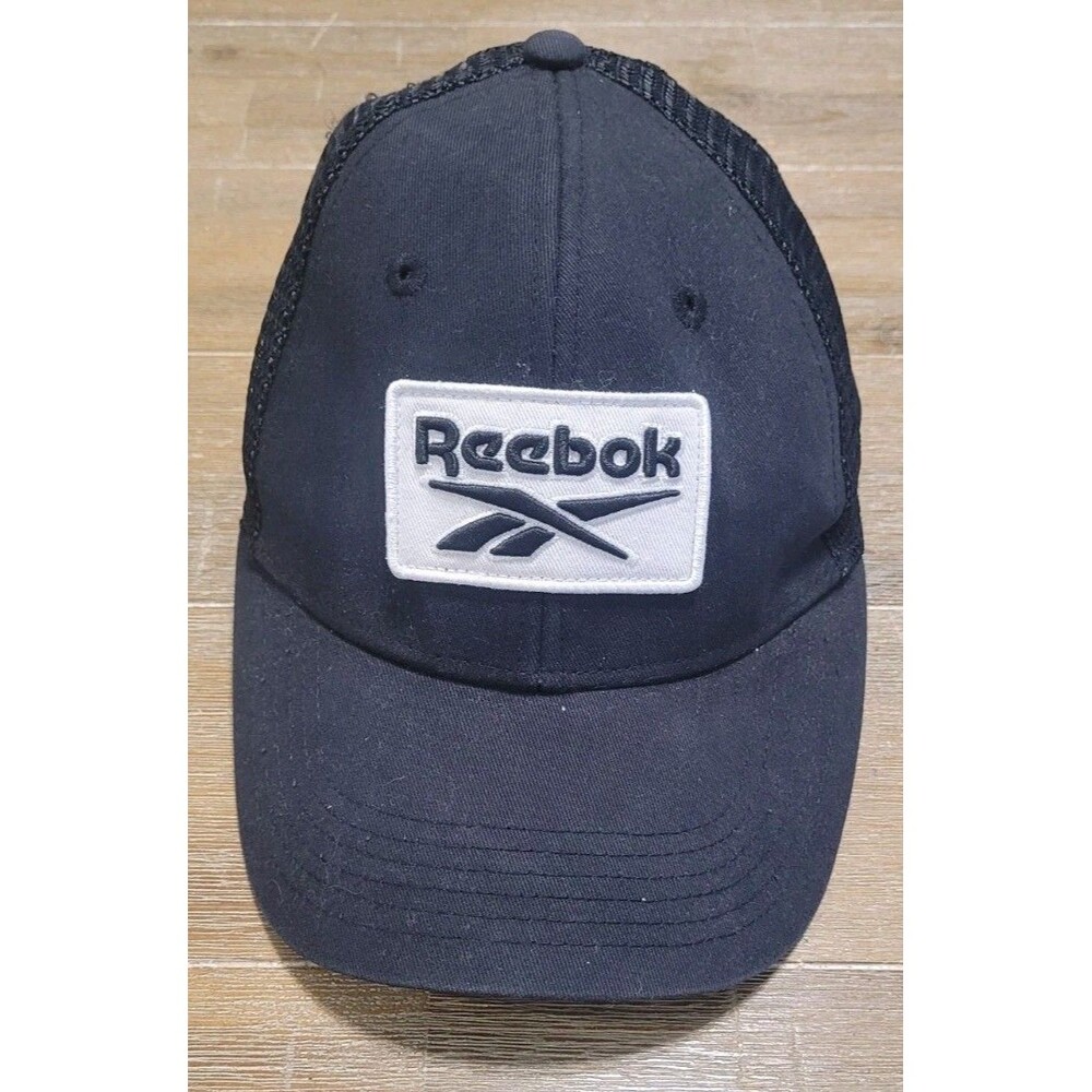 Classic Reebok Patch Trucker Hat Black Snapback Cap